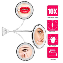 Load image into Gallery viewer, 10x Magnifying LED Lighted Makeup Mirror
