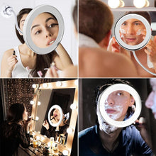 Load image into Gallery viewer, 10x Magnifying LED Lighted Makeup Mirror